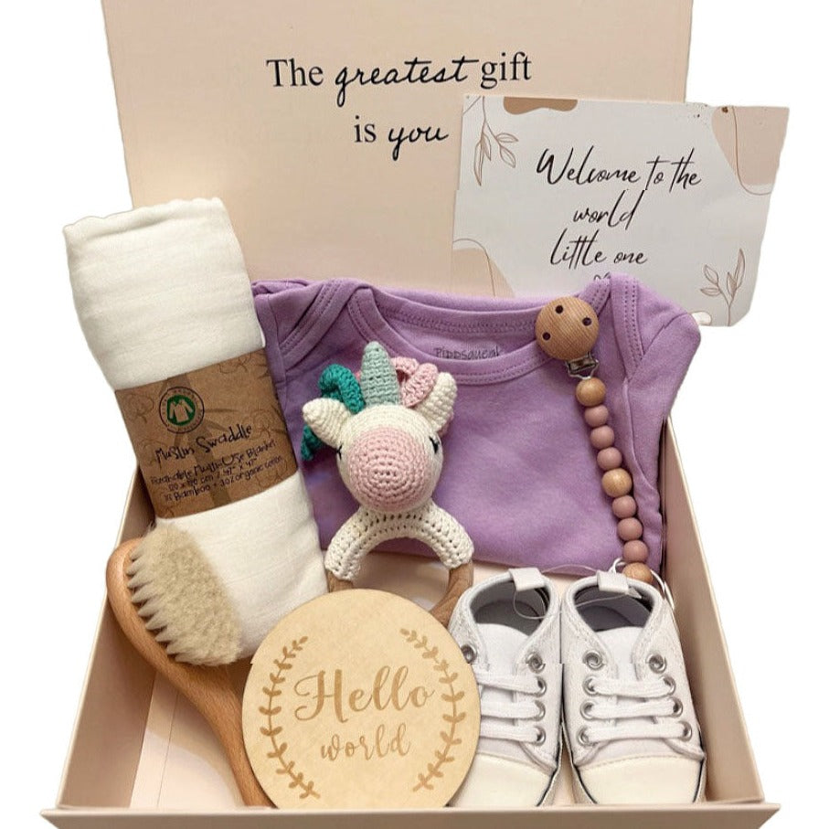 Purple Unicorn Baby Gift Hamper