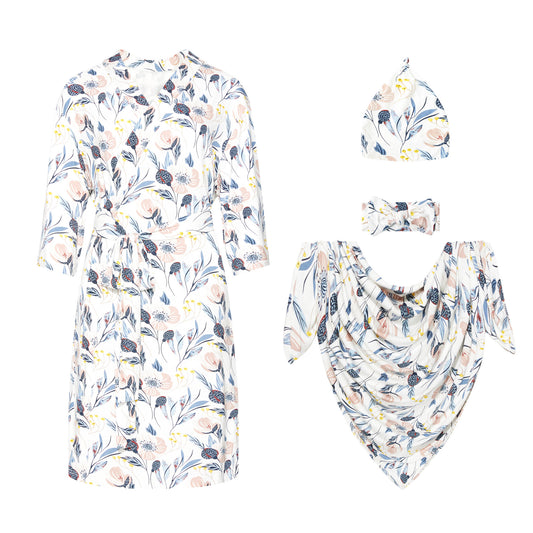 Winter Garden Robe and Swaddle Set