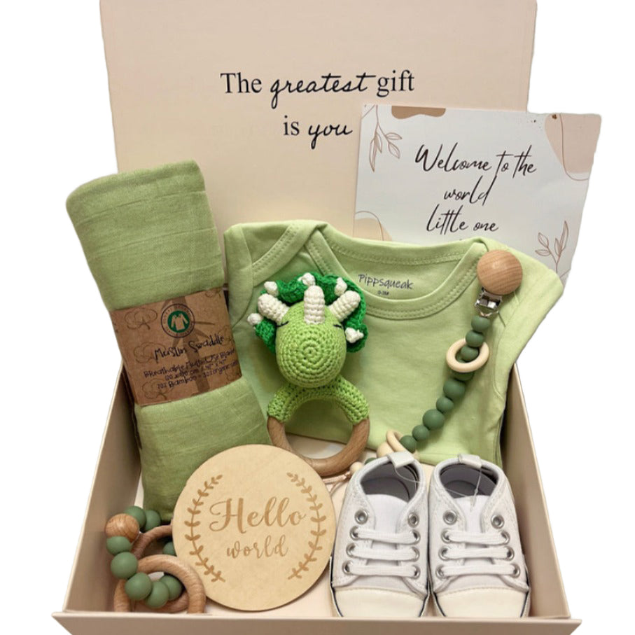 Green Dinosaur Baby Gift Hamper