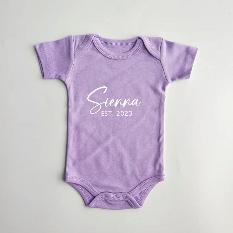 Personalised Short Sleeve Bodysuit- Purple