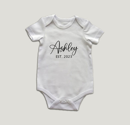 Personalised Short Sleeve Bodysuit- White